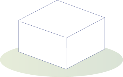 Illustration eines rechteckigen Butter-Blocks.