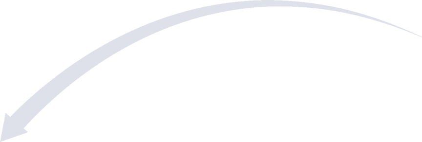 Grauer, gebogener Pfeil auf weißem Hintergrund.