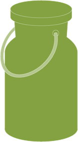 Grüner Milchkännchen mit Henkel.